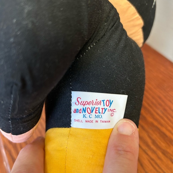 Vintage Plush 1960s Football Player Black Gold 21" Doll Pittsburh Steelers - Picture 8 of 10